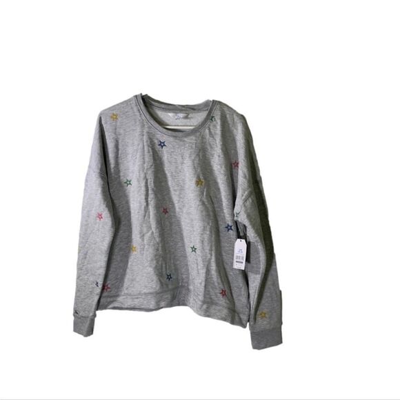 Time and Tru NEW Large‎ Grey Embroidered Sweatshirt - Picture 2 of 6